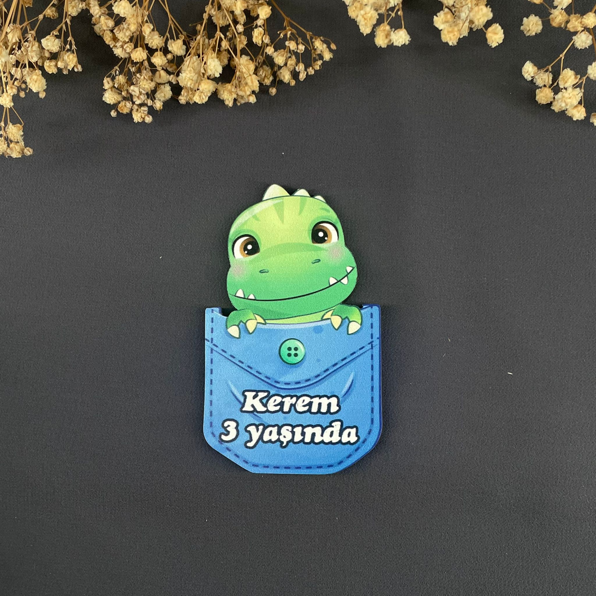 Dinozor Temalı Özel Kesim Ahşap Magnet
