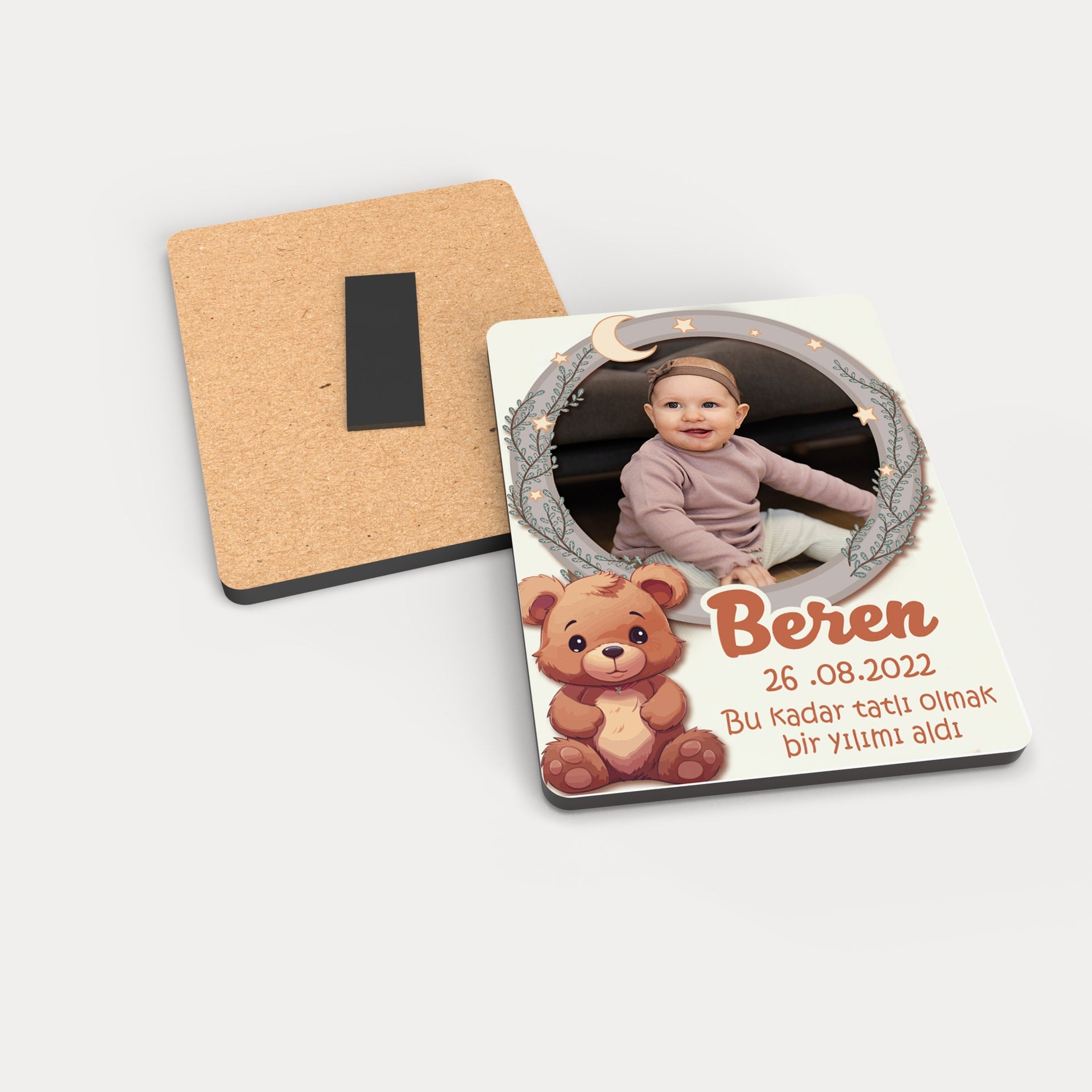 Ayıcık Temalı Ahşap Magnet