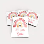 Pastel Gökkuşağı Desenli Ahşap Magnet