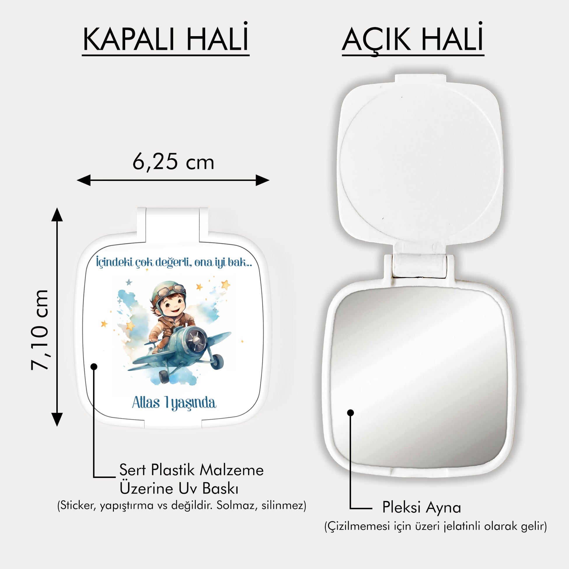 Pilot Temalı Kare Ayna
