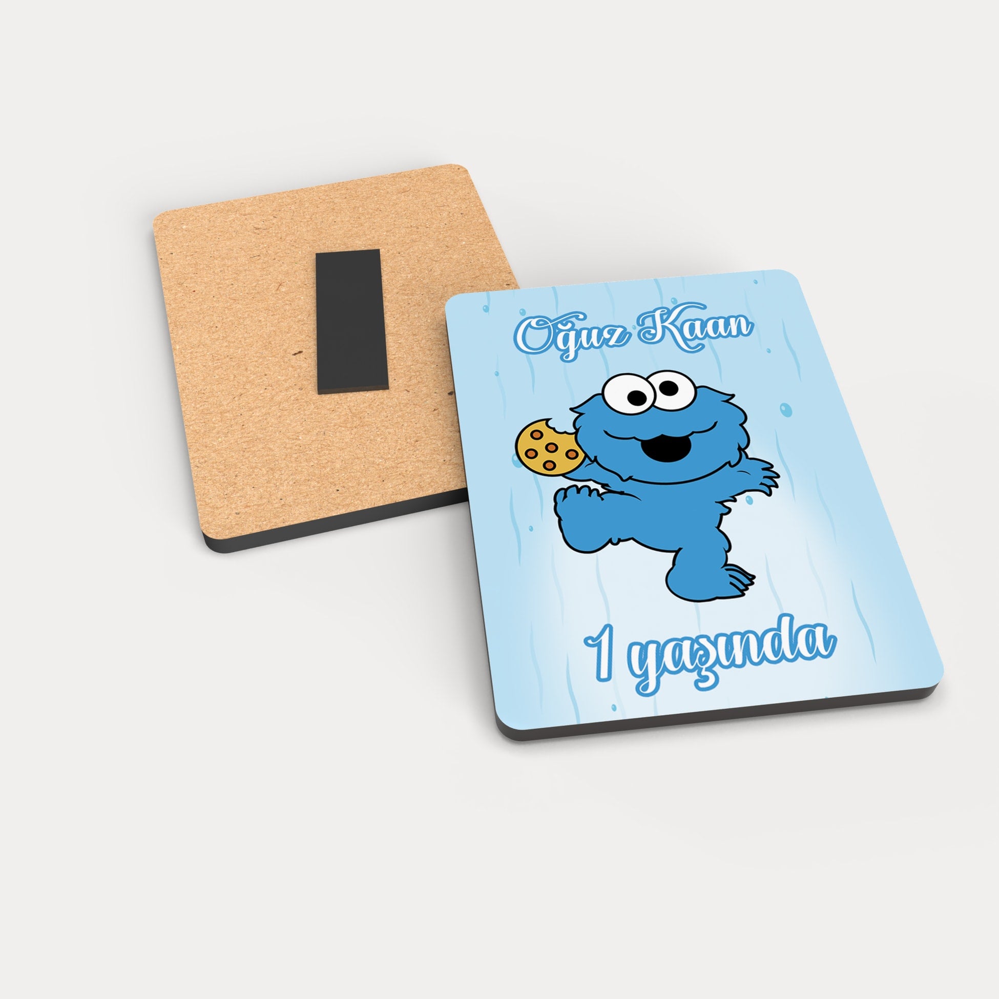 Kurabiye Canavarı Temalı Ahşap Magnet