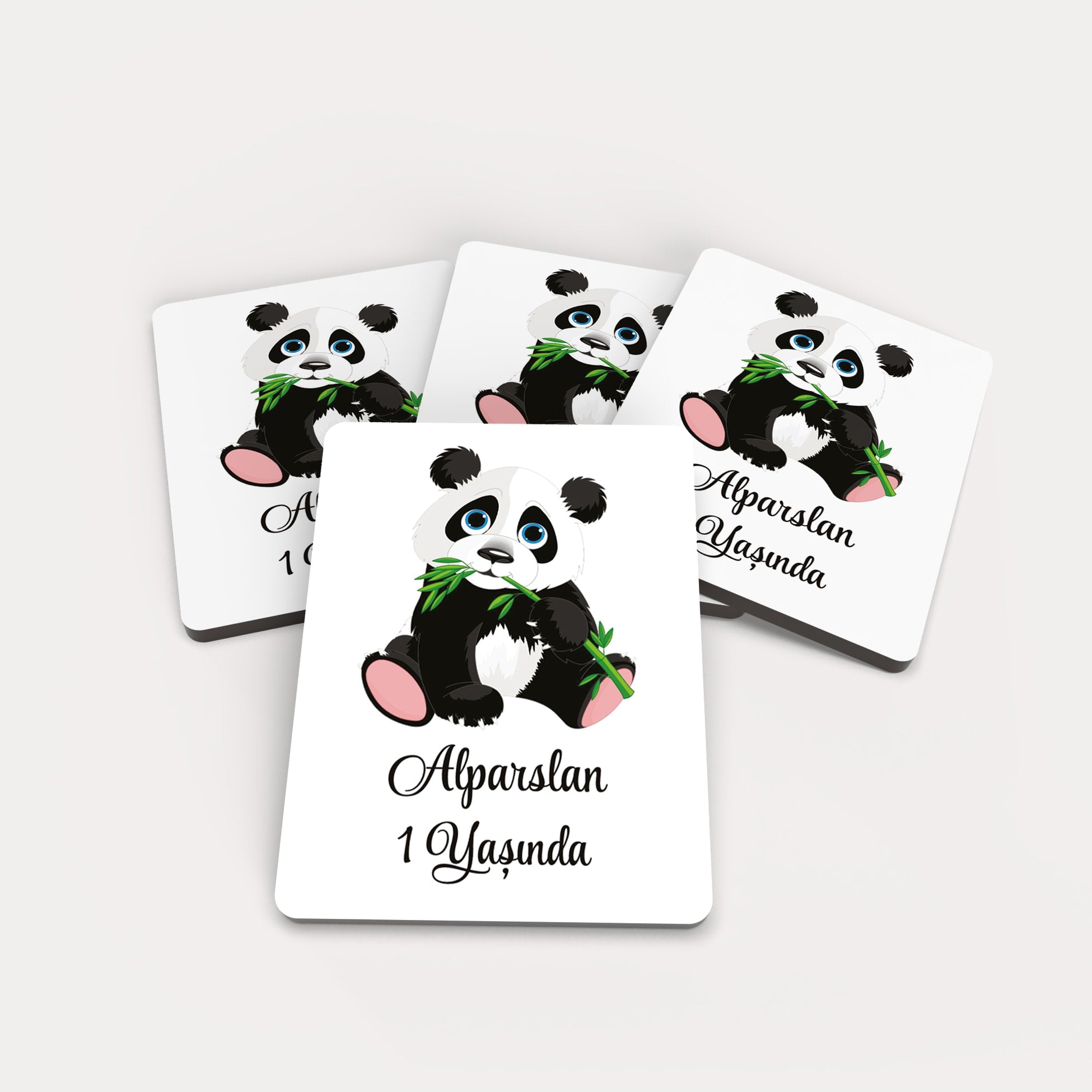 Panda Temalı Ahşap Magnet