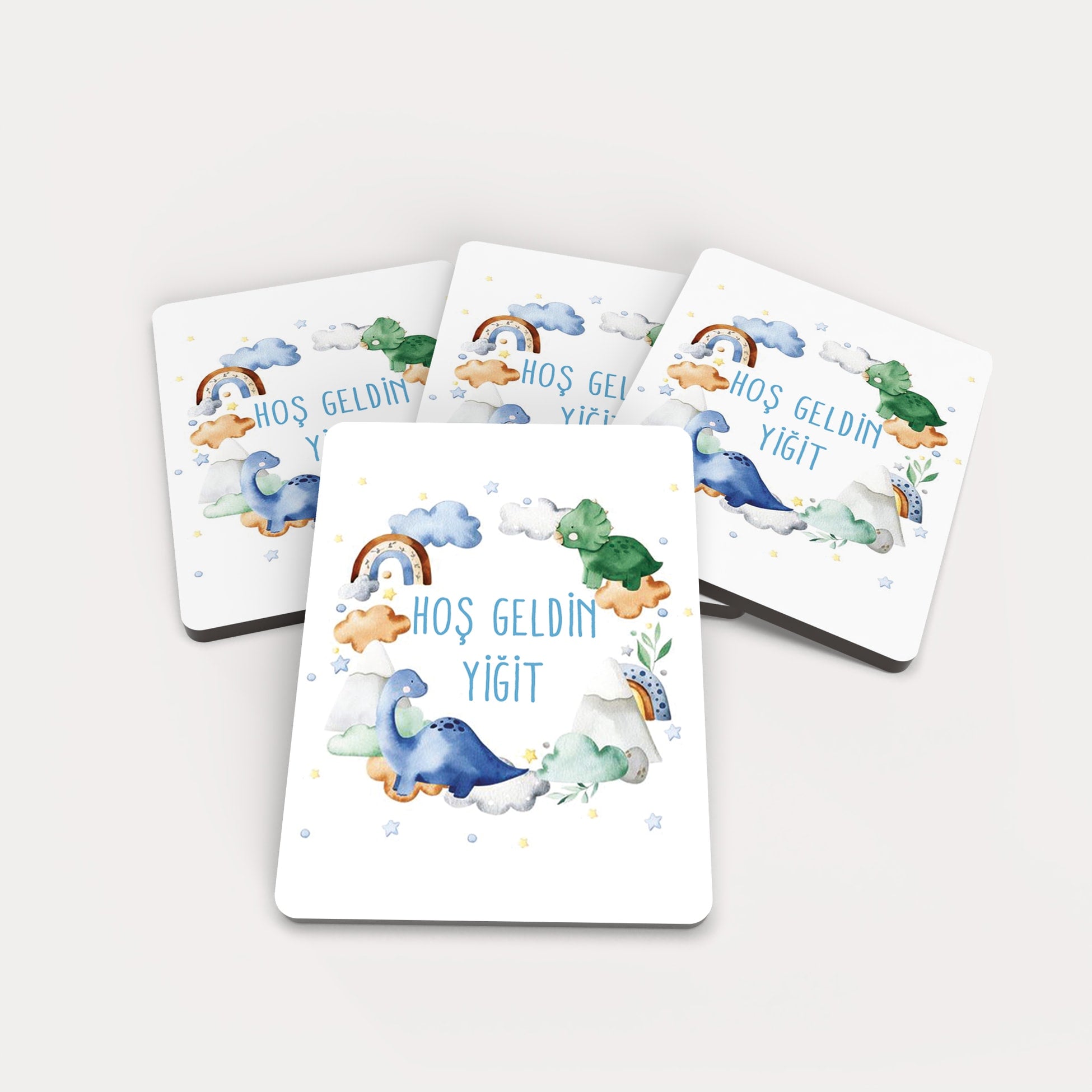 Sevimli Dinozor Temalı Ahşap Magnet