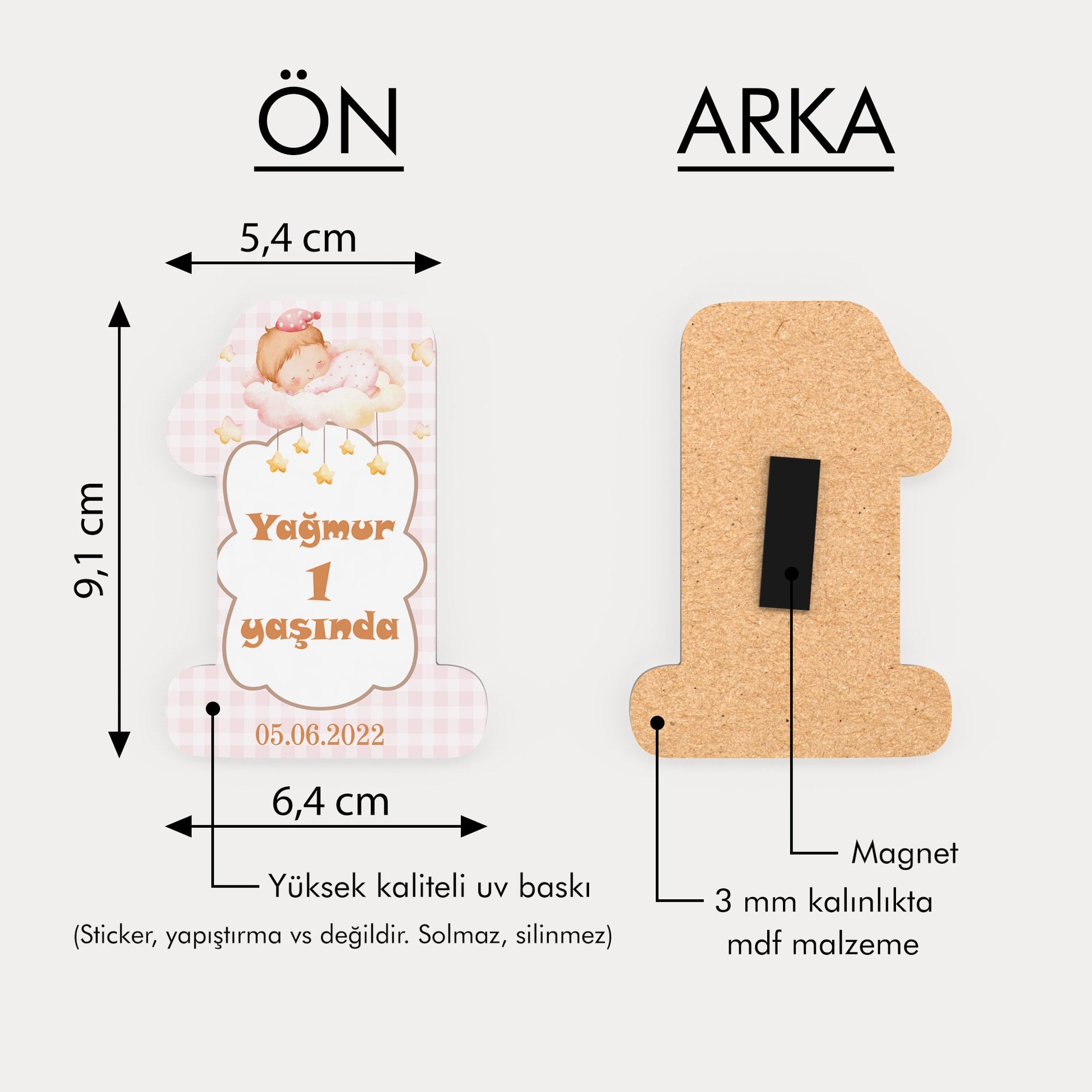 Bebek Temalı Ahşap Magnet
