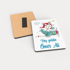 Uçakta Ayıcık Desenli Ahşap Magnet