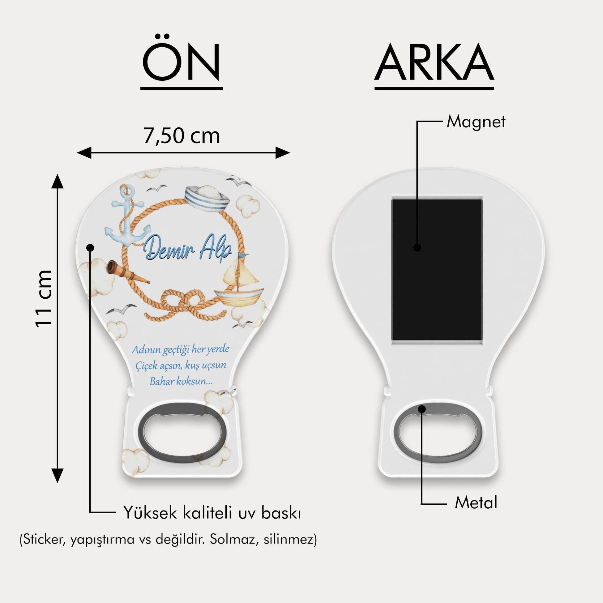 Denizgi Gemici Desenli Balon Açacak Magnet