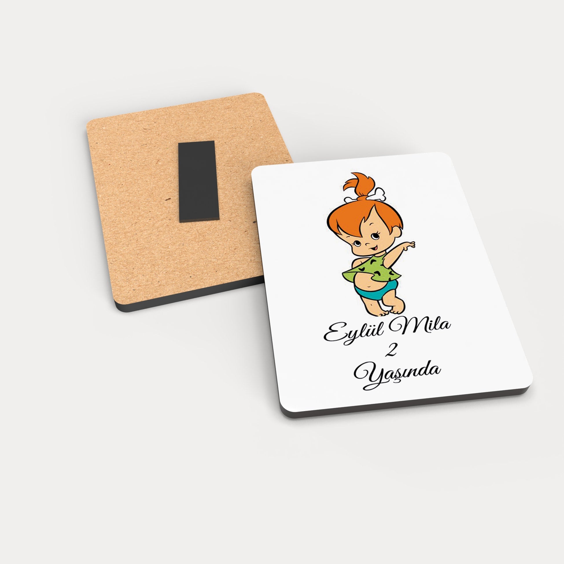 Çakıl Çakmaktaş Desenli Ahşap Magnet