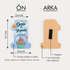 Ayıcık Desenli Ahşap Magnet