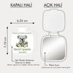 Koala Ve Yaprak Desenli Kare Ayna