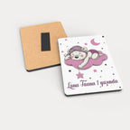 Pembe Ayıcık Desenli Ahşap Magnet