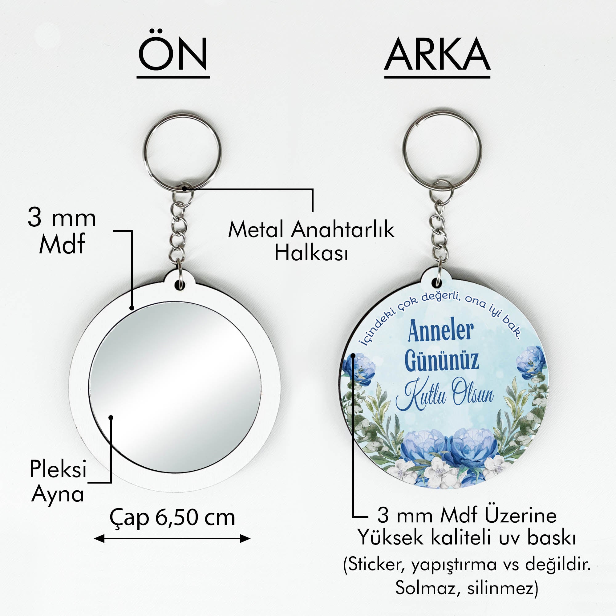 Anneler Günü Temalı Anahtarlıklı Ayna