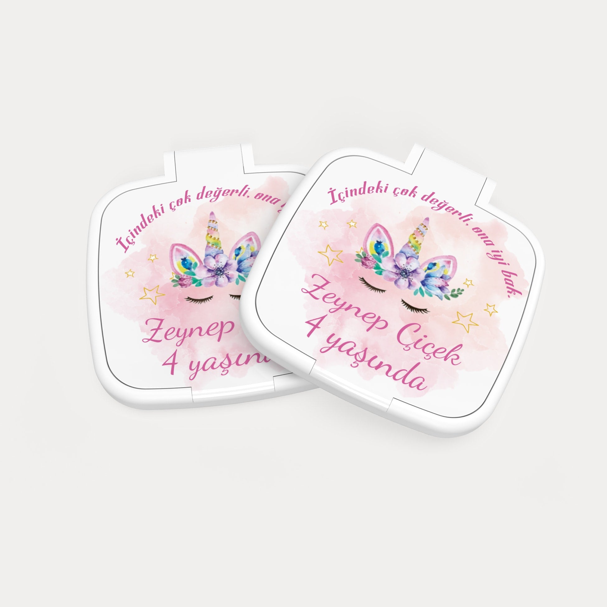 Unicorn Temalı Kare Ayna