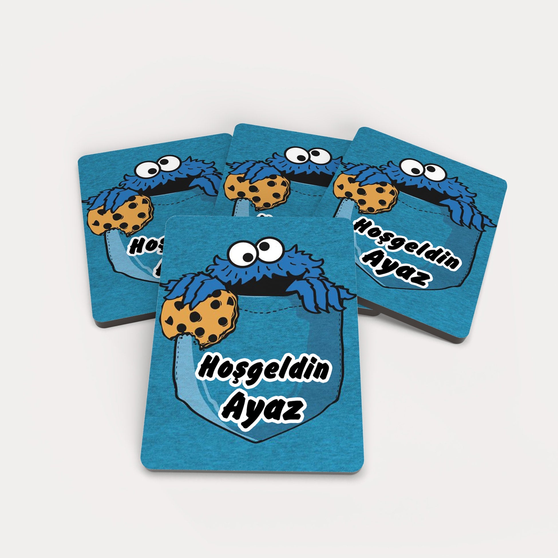 Kurabiye Canavarı Temalı Ahşap Magnet