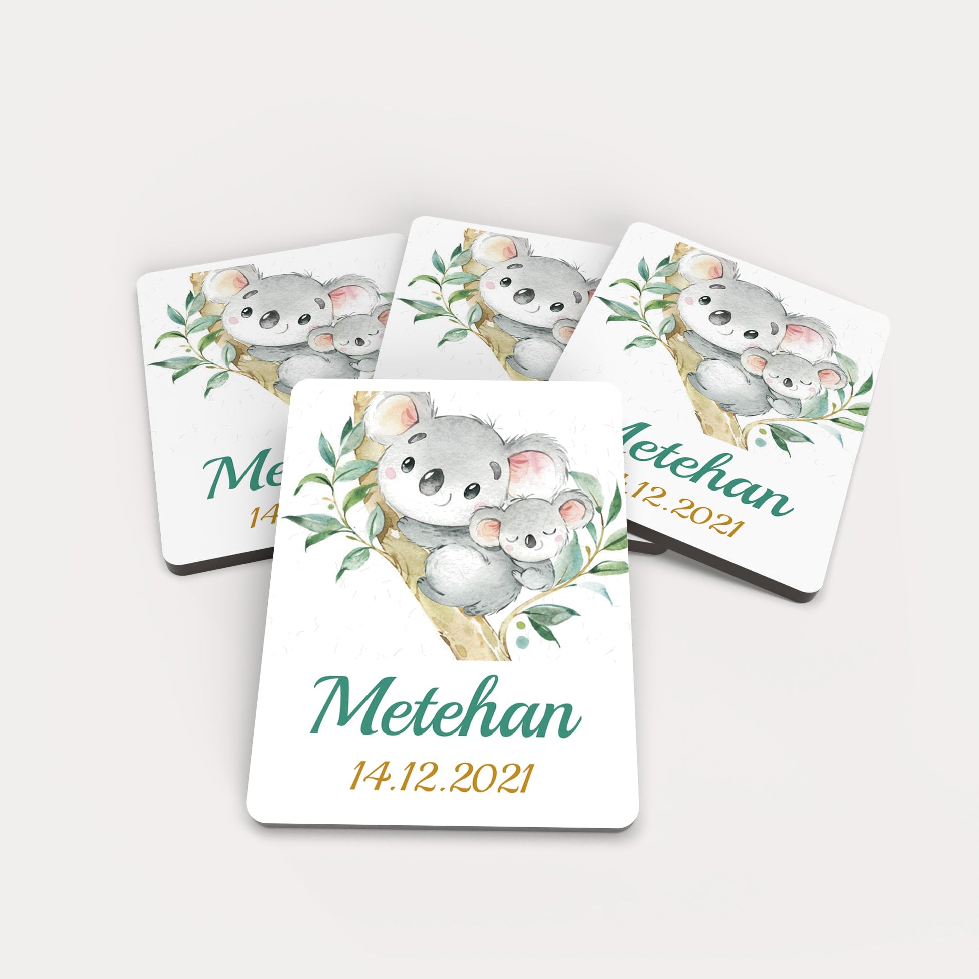 Koala Desenli Ahşap Magnet