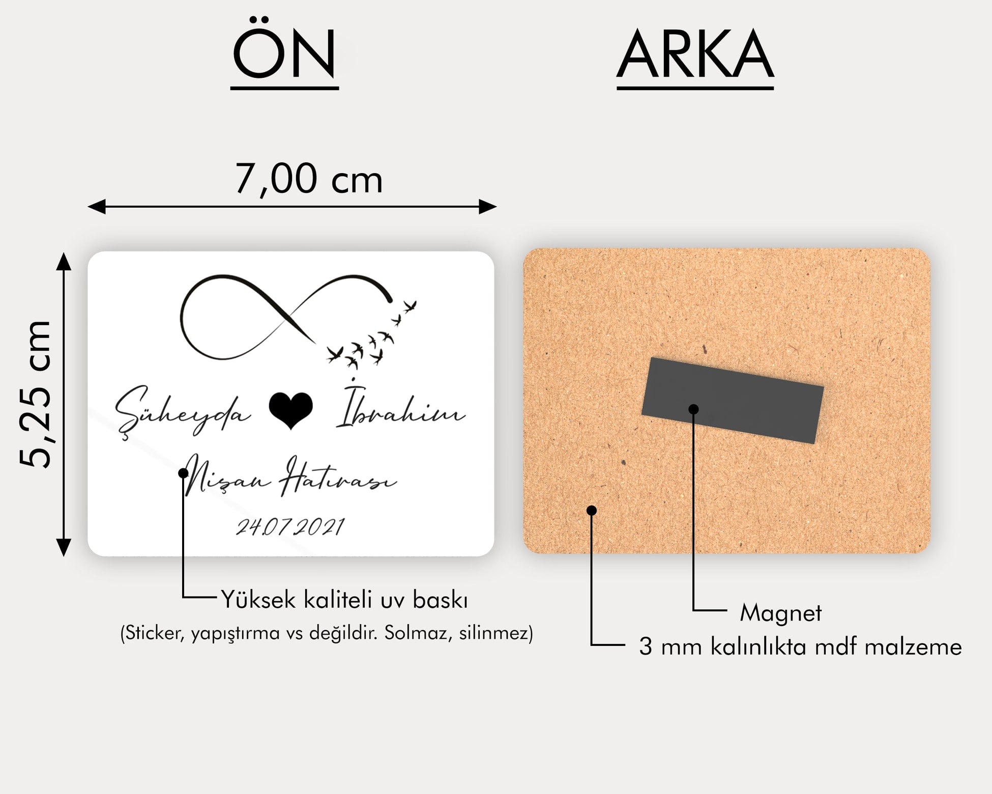 Sonsuzluk Sembollü Ahşap Magnet
