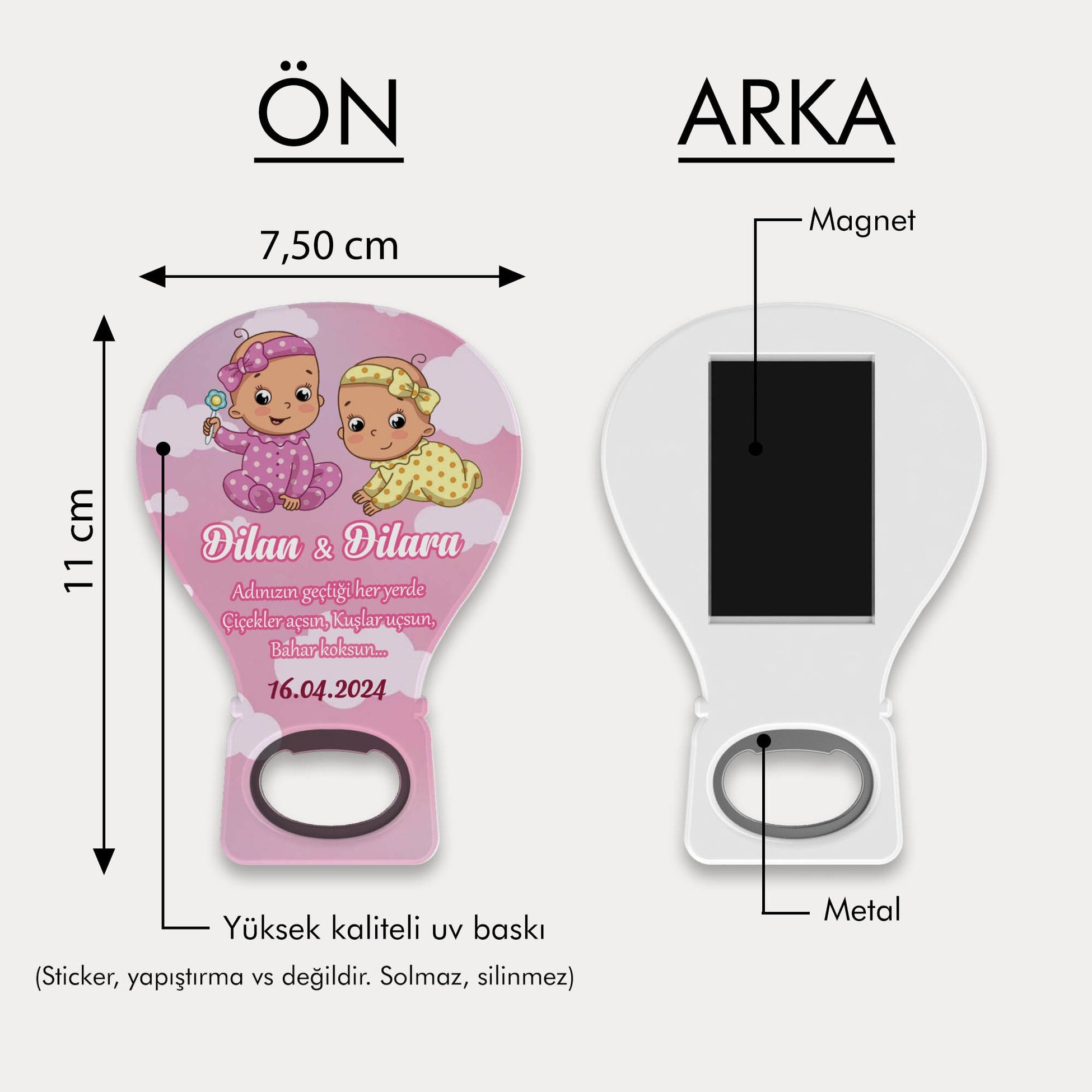 İkizler 2 Kız Balon Açacak Magnet