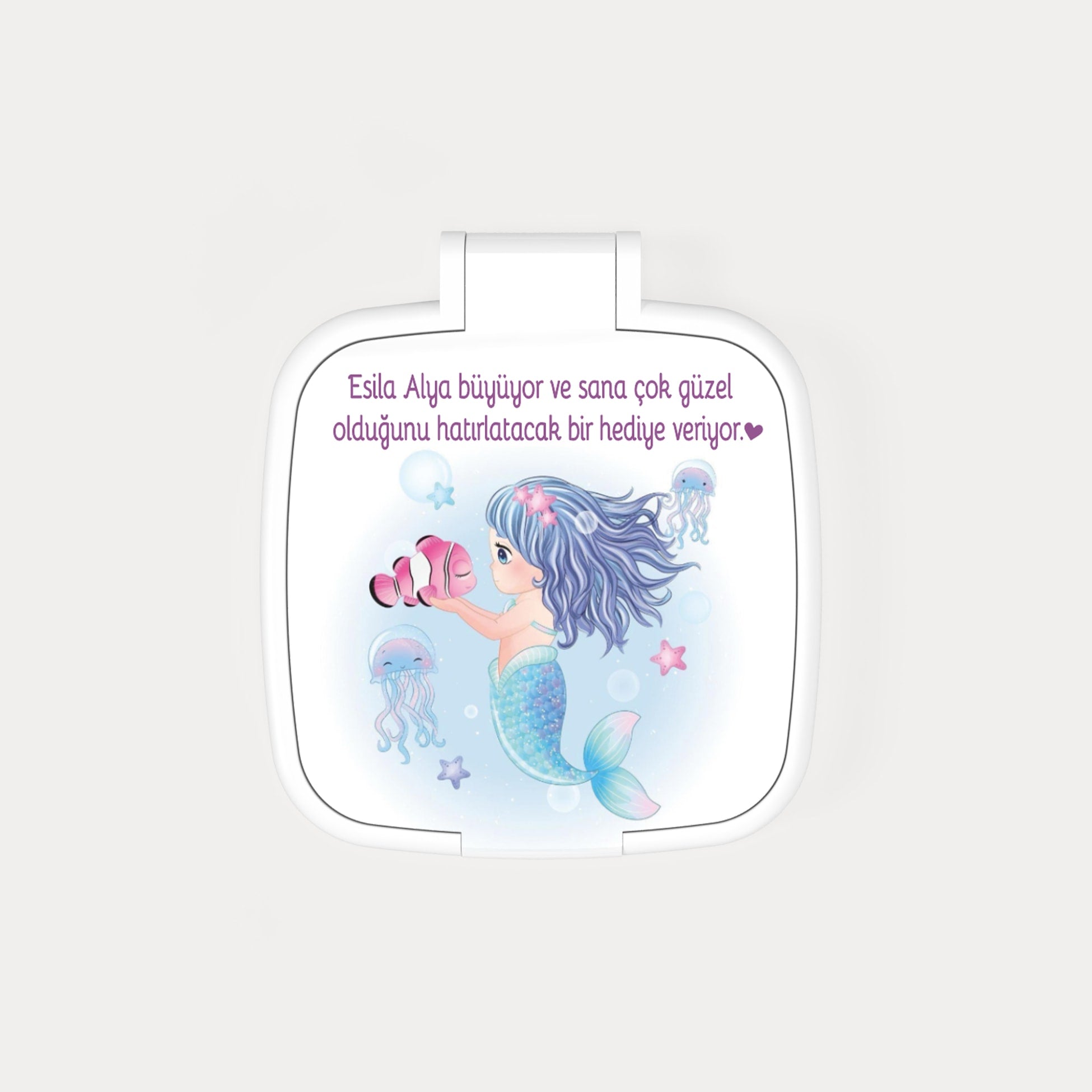 Deniz Kızı Desenli Kare Ayna