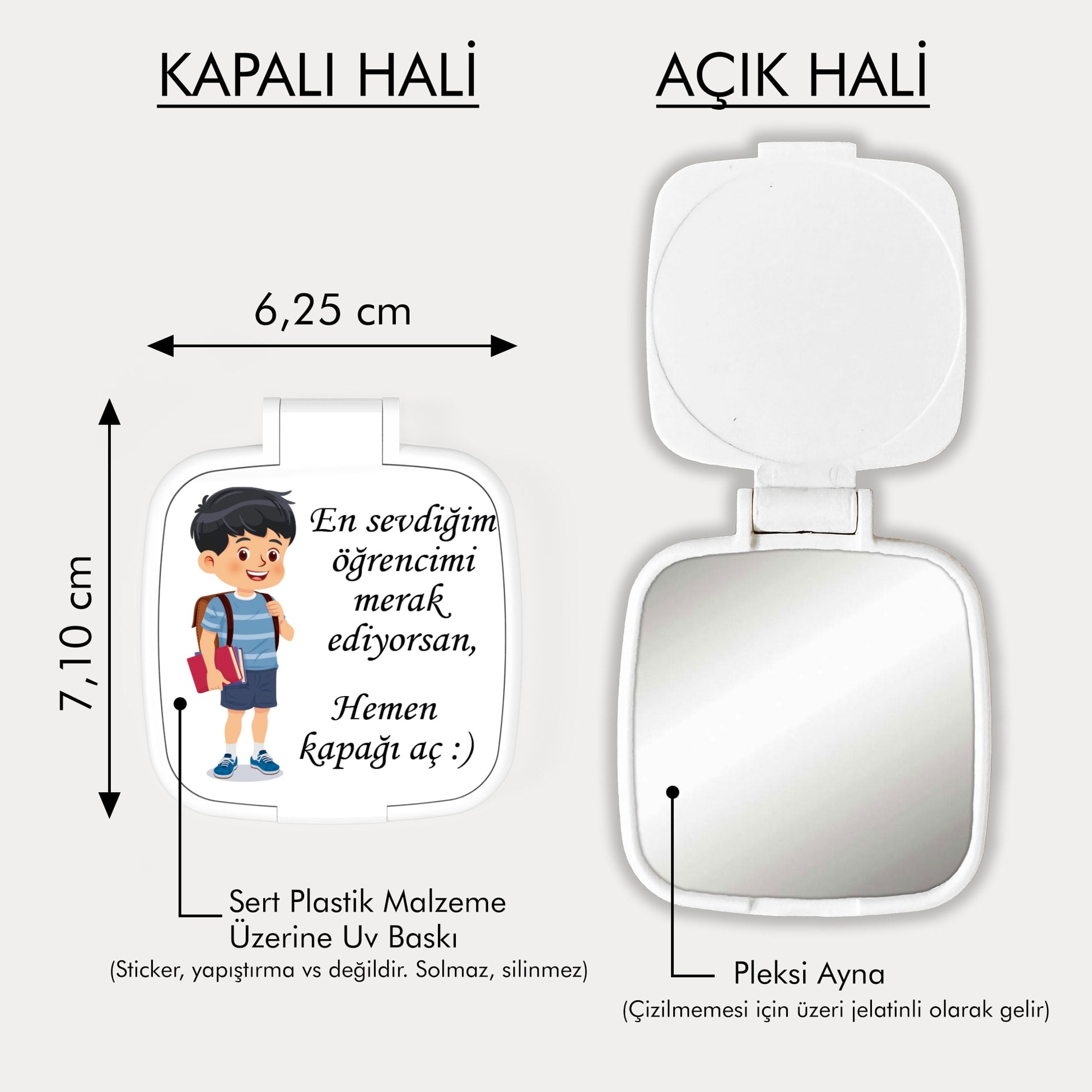 Öğrenci Temalı Kare Ayna