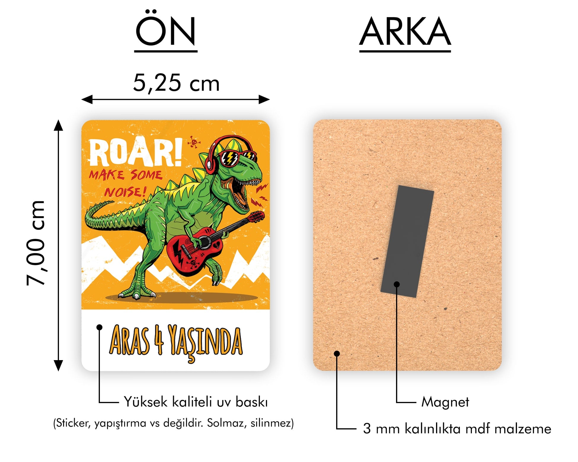 Dinazor Temalı Ahşap Magnet