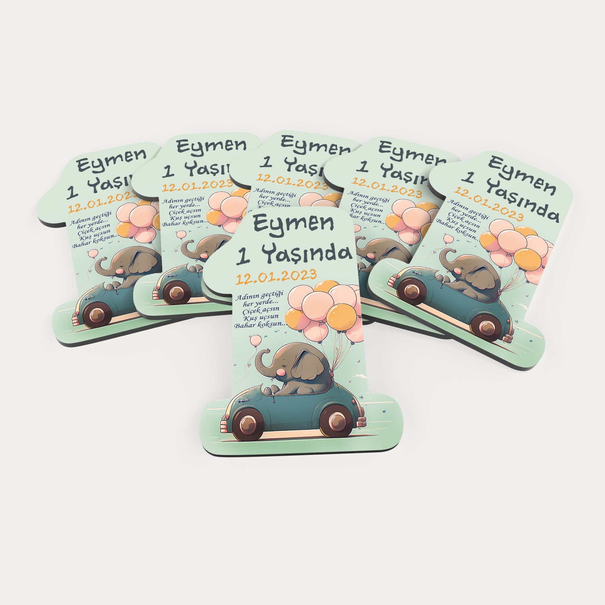 Fil Temalı Ahşap Magnet