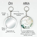 Yaprak Desenli Anahtarlıklı Ayna