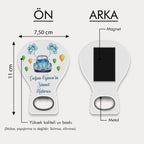 Mavi Vosvos Desenli Balon Açacak Magnet
