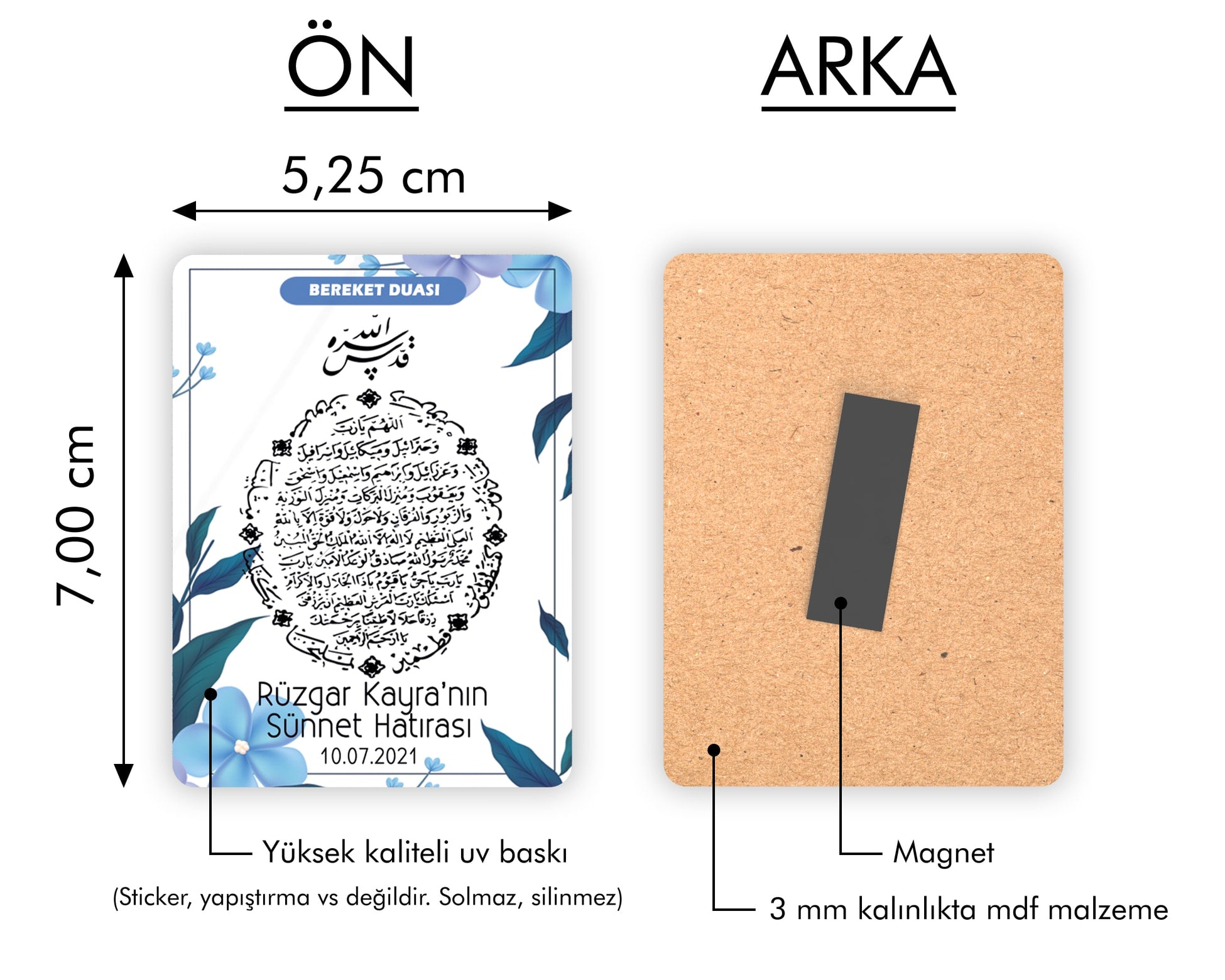 Bereket Dualı Sünnet Hatırası Ahşap Magnet