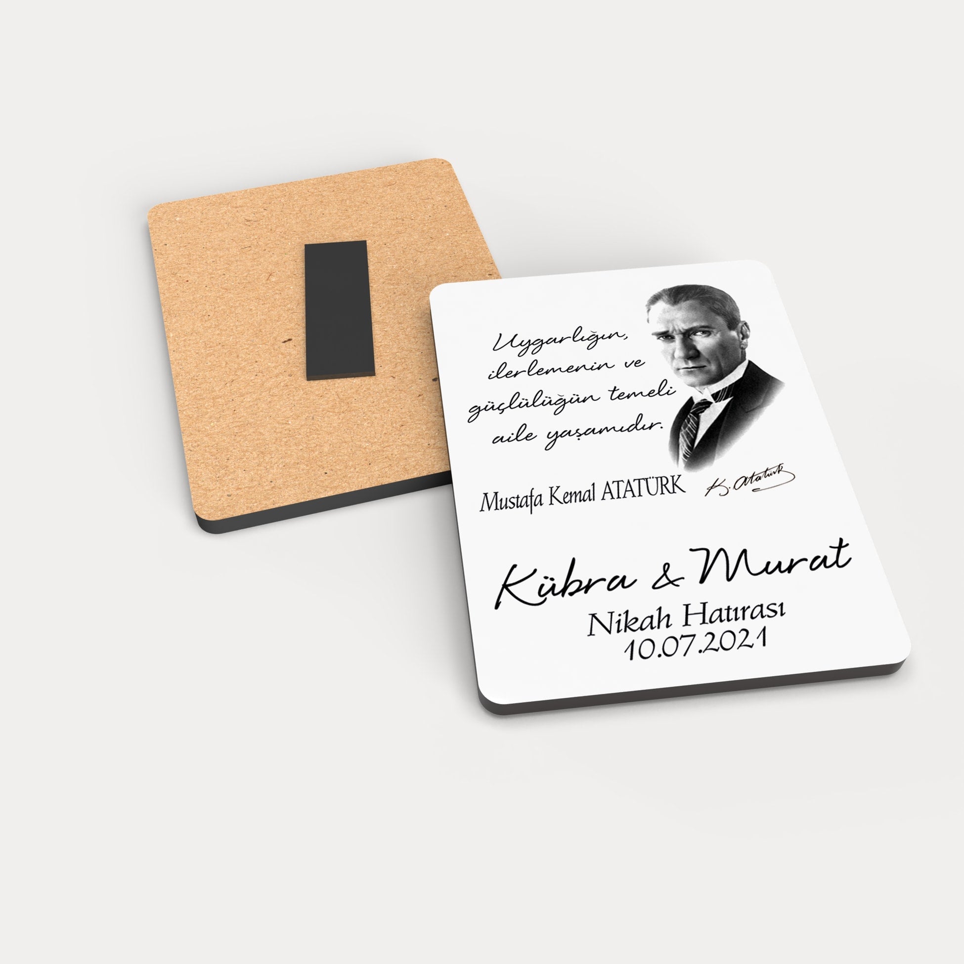 Atatürk Baskılı Ahşap Magnet