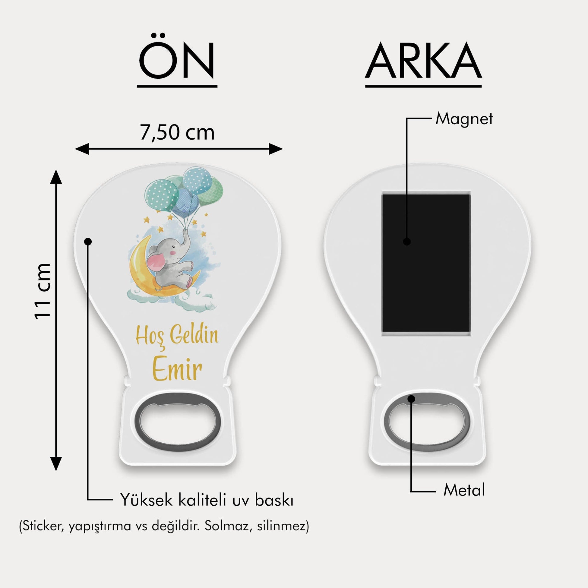 Balon Tutan Fil Desenli Balon Açacak Magnet