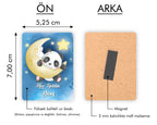 Panda Desenli Ahşap Magnet