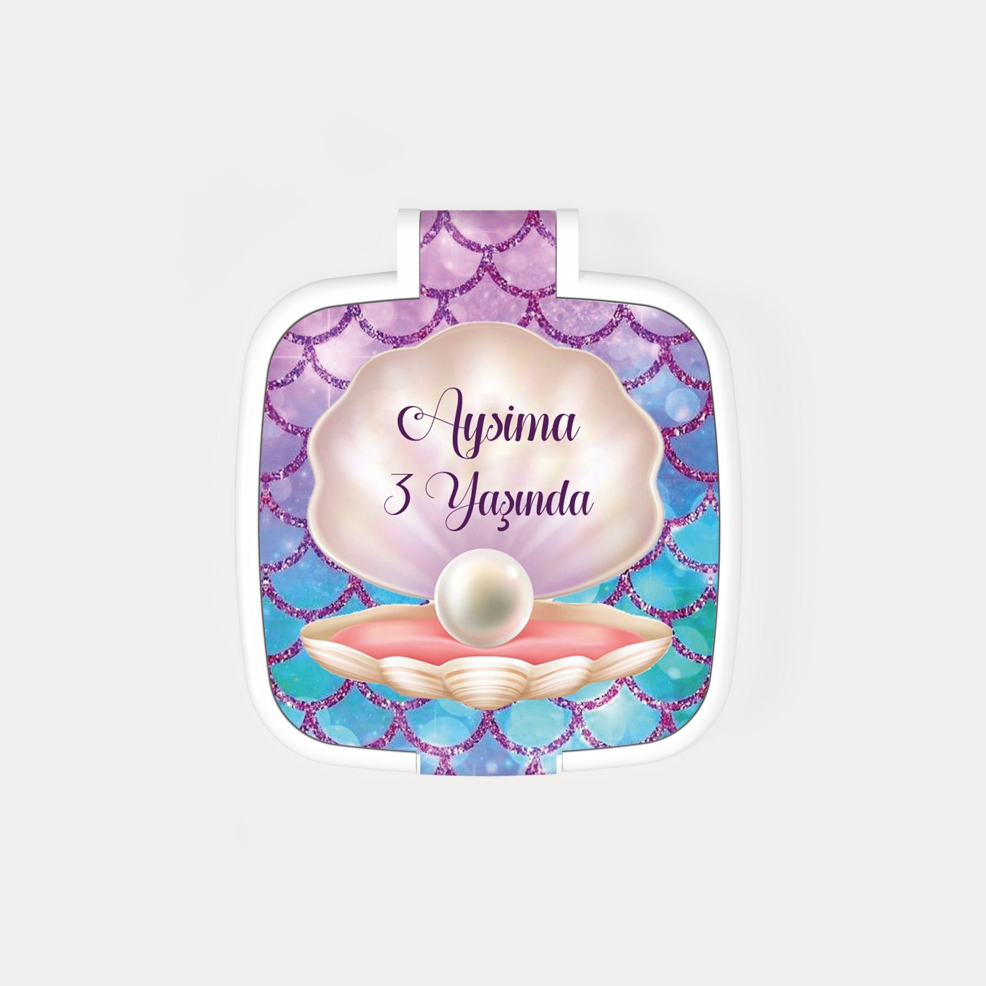 İnci Desenli Kare Ayna