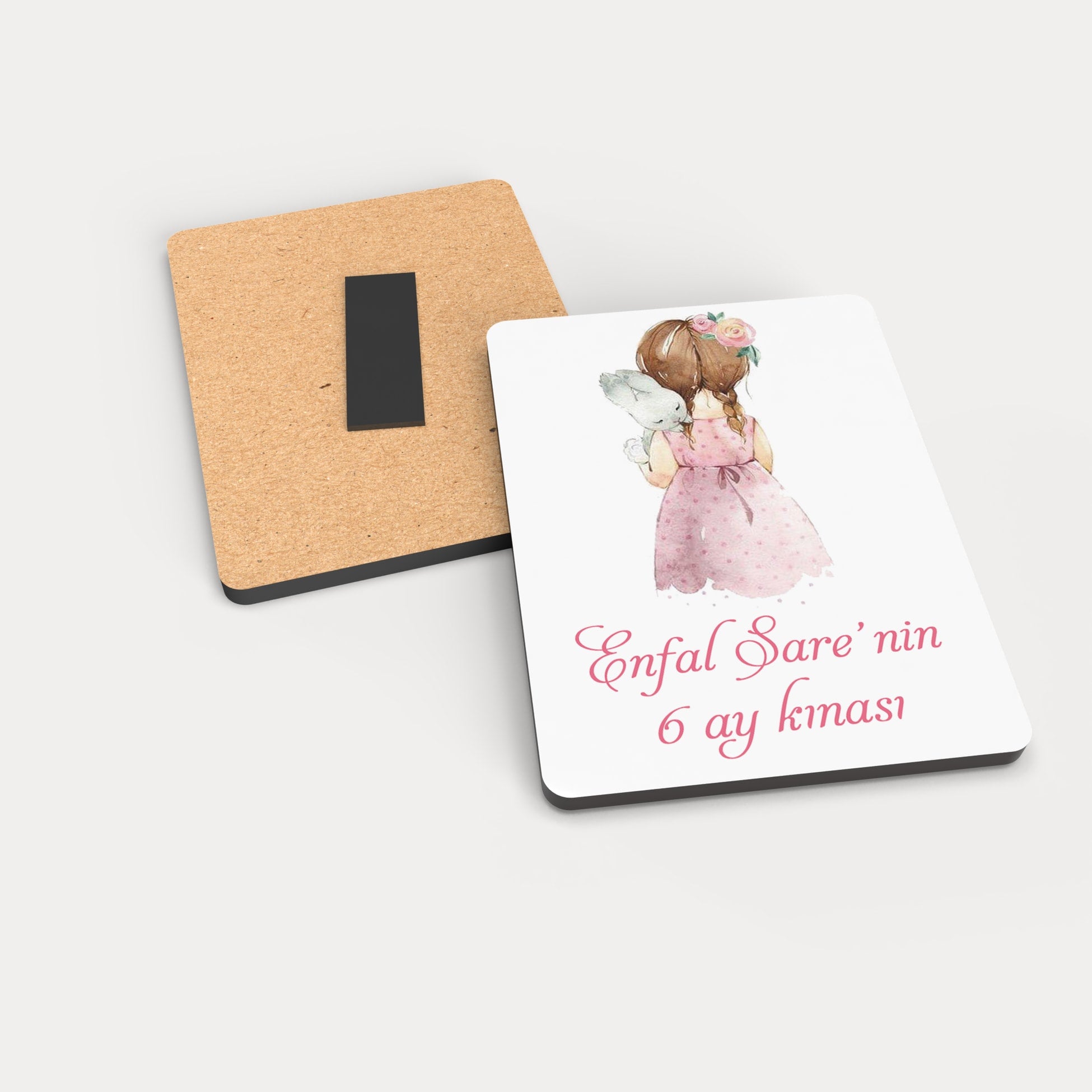 Kız Bebek Temalı Ahşap Magnet