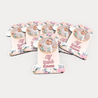 Pembe Çiçek Temalı Ahşap Magnet