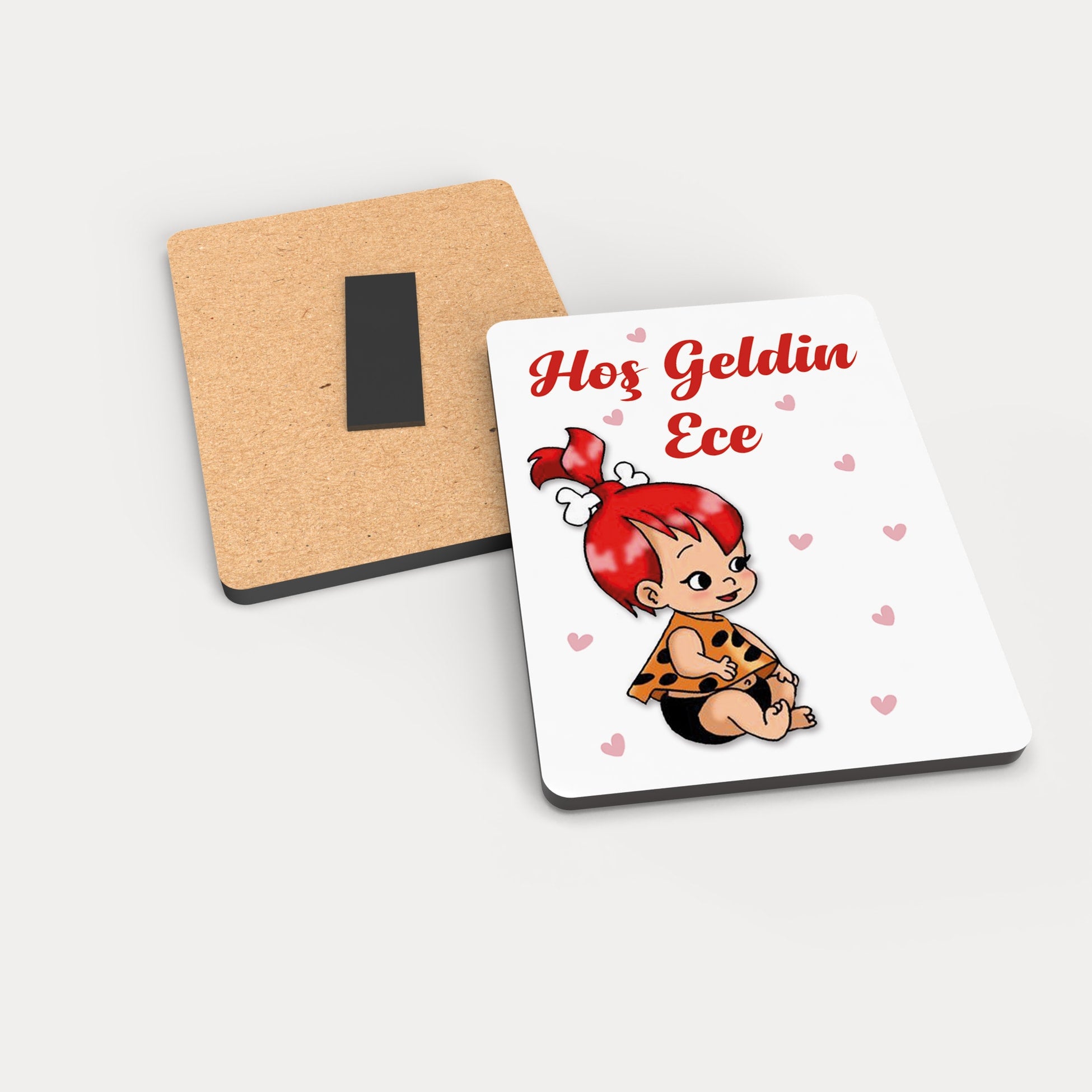Bambam Temalı Ahşap Magnet