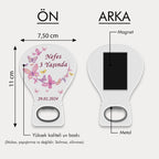 Pembe Kelebek Desenli Balon Açacak Magnet