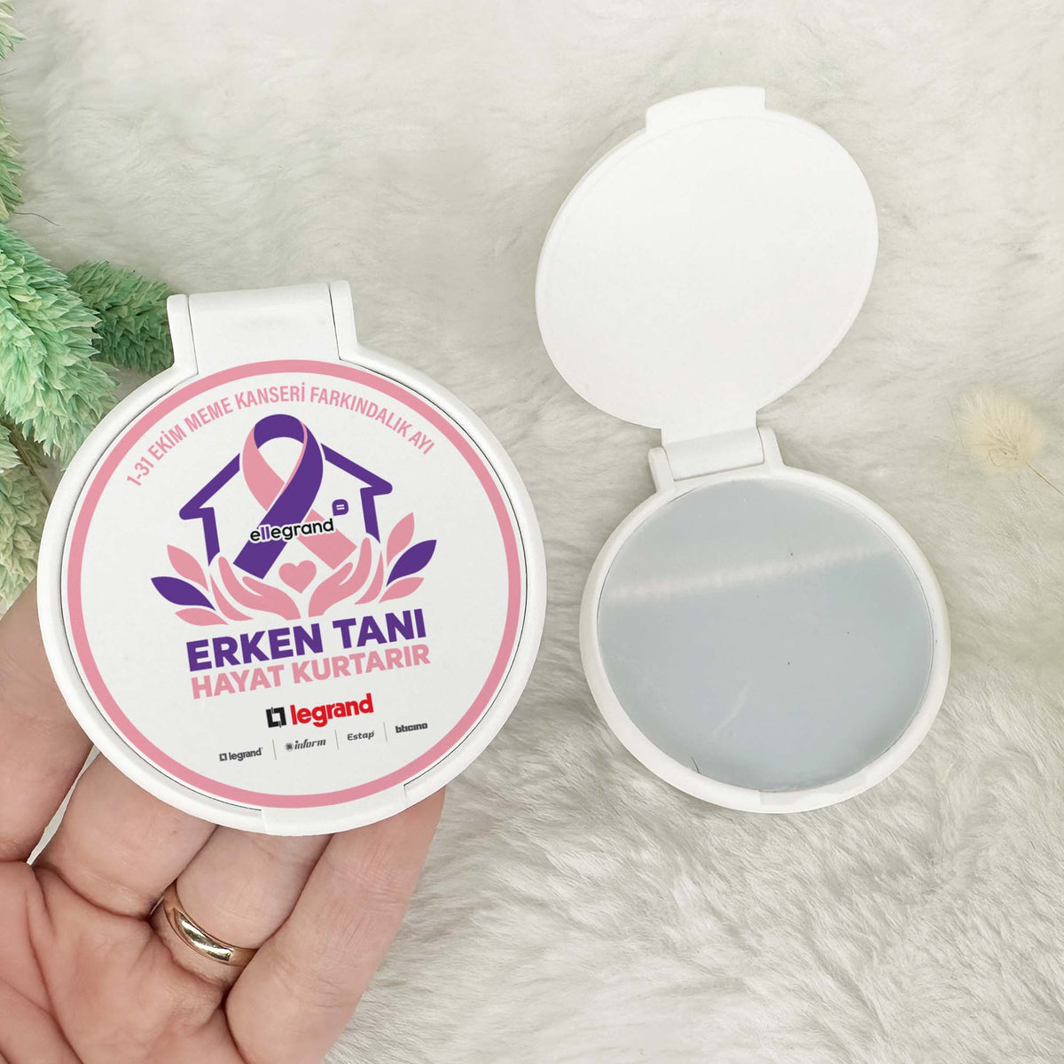 500 Adet Baskılı Plastik Ayna